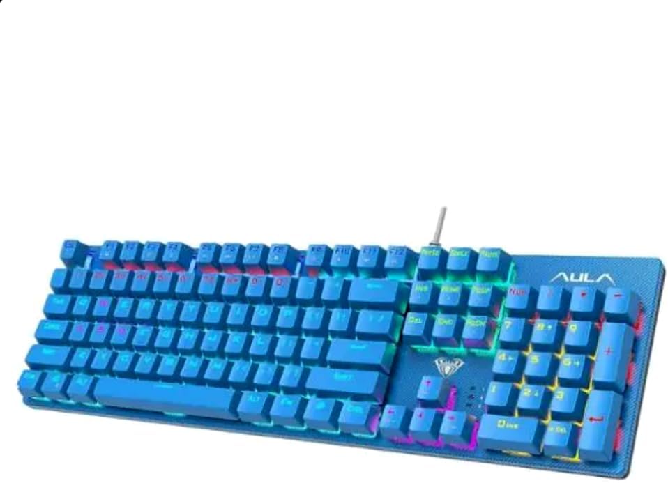 Teclado Mecânico AULA S2022 RGB Switch Azul RGB Personalizável Layout US
