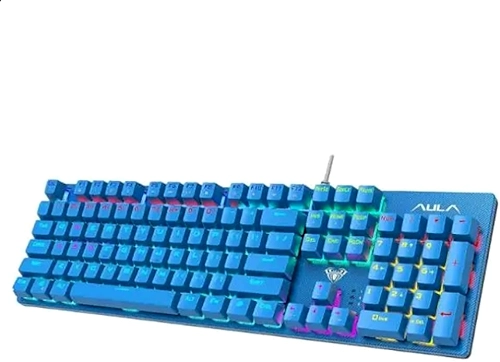 Teclado Mecânico AULA S2022 RGB com Switch Azul – Iluminação Gamer Personalizável e Alta Performance para Jogos e Escritório Layout Internacional US