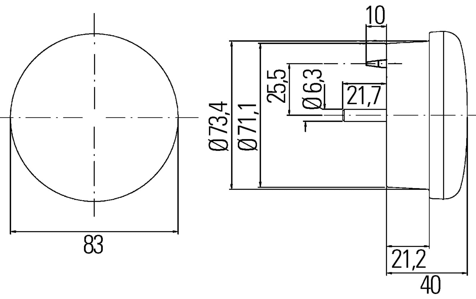 HELLA 2NE 302 252-037 Nebelschlussleuchte - Halogen - 12V - Einbau