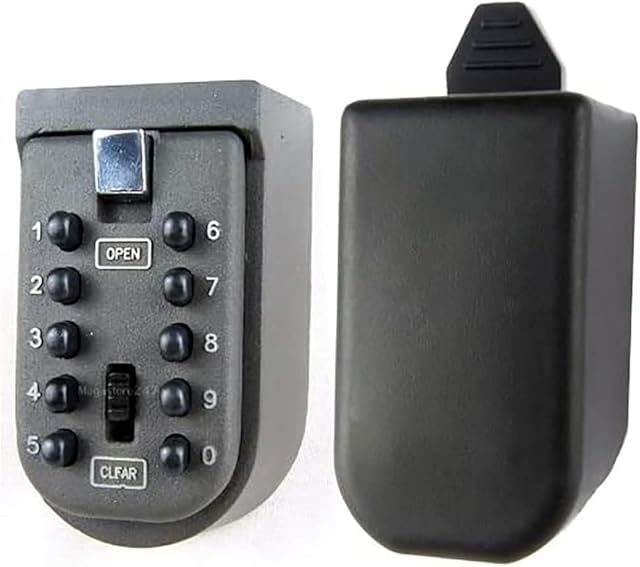 Hyfive Push Button wall mounted Key Safe Outdoor Combination Security Weather Resistant Outdoor Key Safe Key Keeper Wall Mounted Safety Combination Code Locking Storage