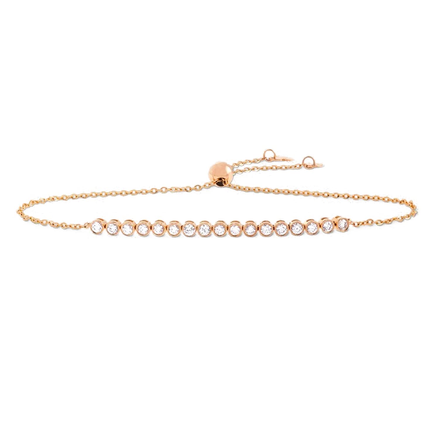 MINUTIAE Crystals Cubic Zirconia Rose Gold Plated Adjustable Bracelet for Women & Girls Jewelry (B09CGYS9Z7) Amazon Price History, Amazon Price Tracker