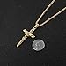 HZMAN Men Women Crucifix Cross Pendant Baptism Christian Jewelry Stainless Steel Jesus Necklace with 22+2“ Chain (Gold - A)