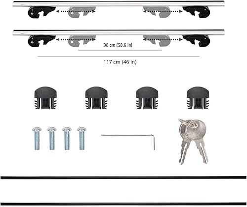 Miniatura 3 de Yaxa Basics Portaequipajes para techo de riel cruzado, 52 pulgadas, se adapta a tramos de hasta 46 pulgadas entre rieles laterales elevados