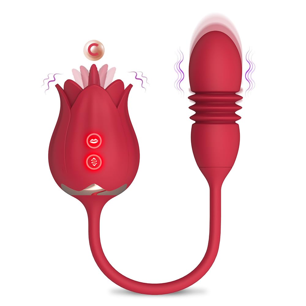Amazon.com: Rose Vibrator Sex Toy Thrusting G Spot Vibrator Dildo with 7  Vibrating & 5 Licking Modes Nipples Clitorals Stimulator Clit Tongue Licker  Adult Sex Toys for Couples (C) (Color : White,