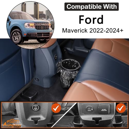 Image of Aunginsy Garbage Bag Holder Compatible with Ford Maverick 2022-2025 2026, Pickup Truck Back Seat Trash Can Expander Organizer Trash Bin Garbage Bin Wastebasket Hanging Removable FITS Slot Accessories