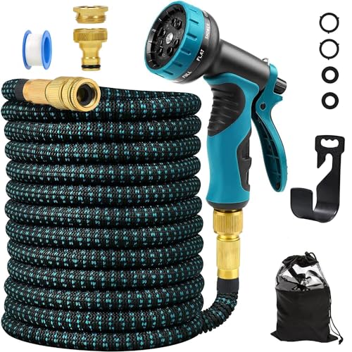 Tuyau d'arrosage Extensible 30M/100FT, Tuyau Arrosage Flexible avec 10 Fonctions Pistolet et Joint universel, Anti-fuite, Tuyau Arrosage Retractable pour Irrigation, Jardin, Arrosage, Nettoyage