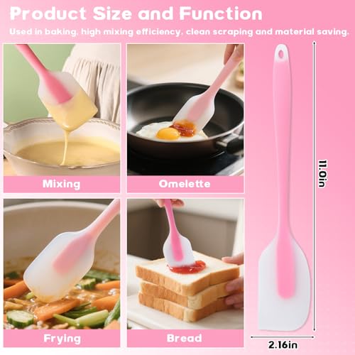 Image of 1Pcs Silicone Spatulas,Translucent Heat Resistant Flexible Non-stick Spatula,Food Grade Kitchen Essential Grip Gadgets Premium Scraper(Pink,Large)