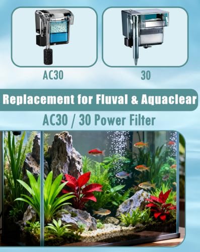 Image of 4 Sets Aquarium Filter Media Replacement for Fluval AC30 /Aquaclear 30 Power Filter - for 10-30 Gallon Aquariums