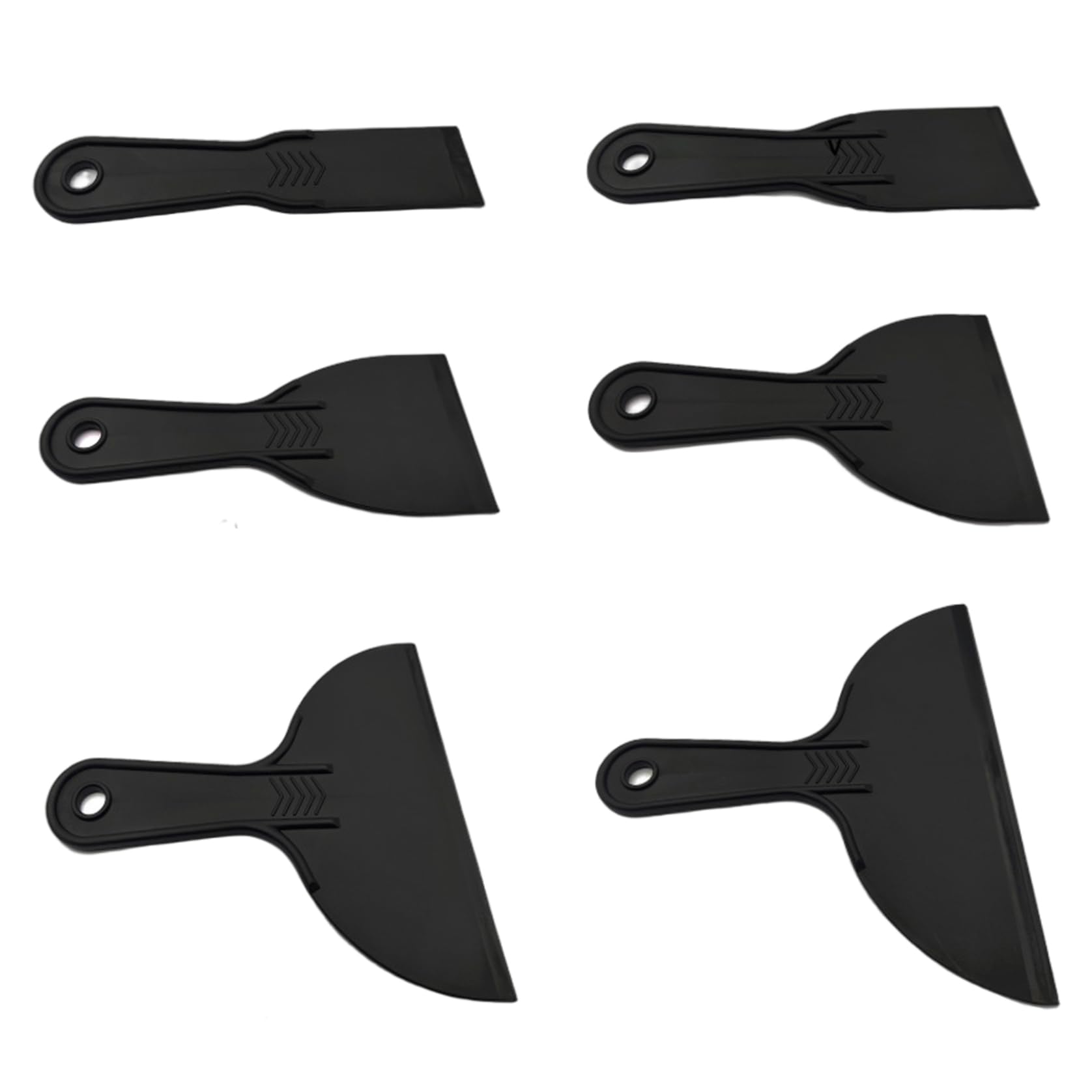 6Pcs Putty Knife Non-Slip & Hangable Plastic Scraper Flexible Paint Remover Scraper Tool for Scraping Paint Taping