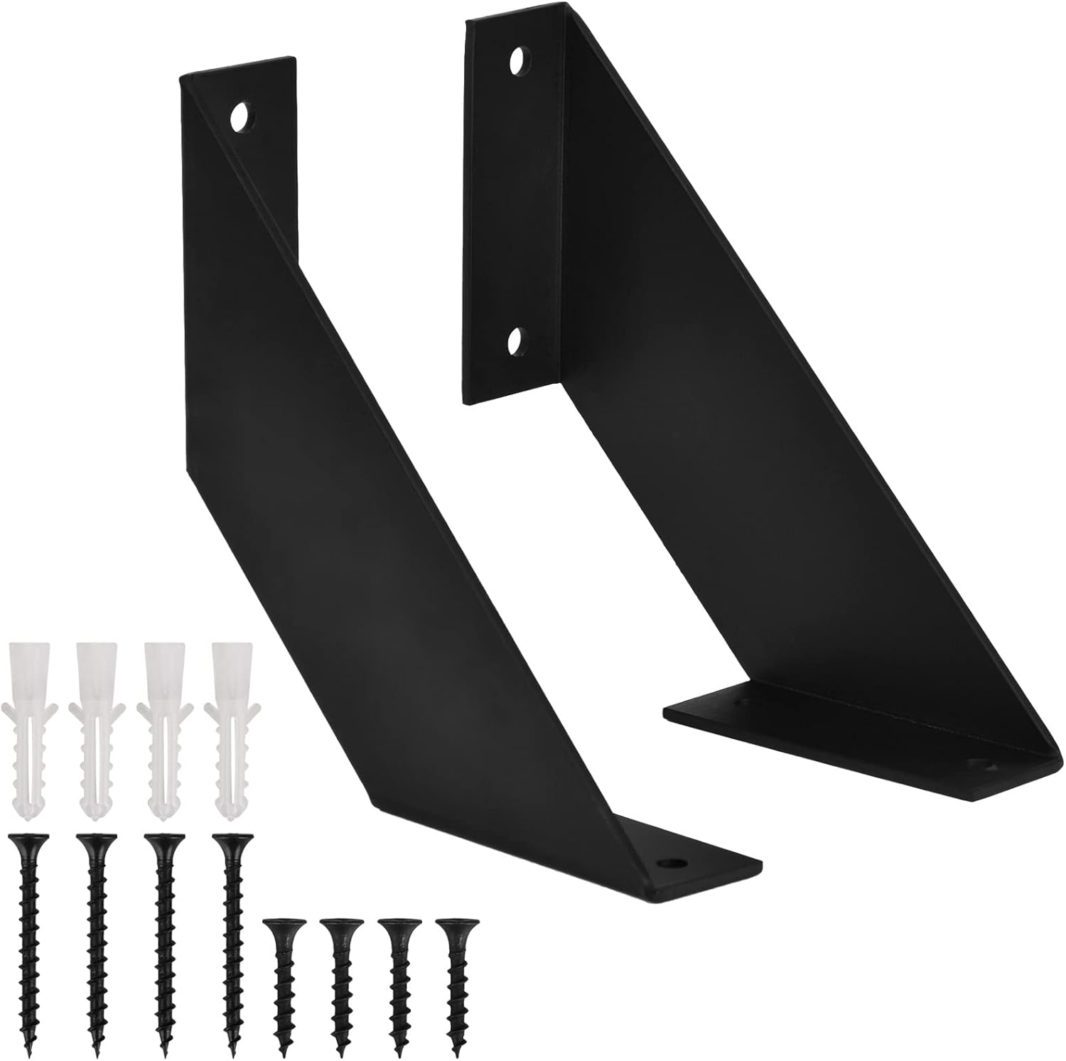 1 Pair Shelf Brackets Wall Shelf Black Heavy Duty Shelf Brackets with