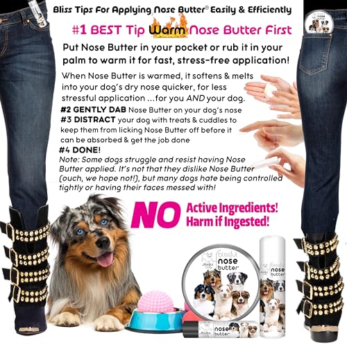 Image of The Blissful Dog Australian Shepherd Nose Butter for Dry, Cracked Skin, Lick-Safe Dog Nose Balm with Moisturizing Shea Butter, Almond, Olive, and Essential Oils, Pet Supplies, Uncented, 4 oz.