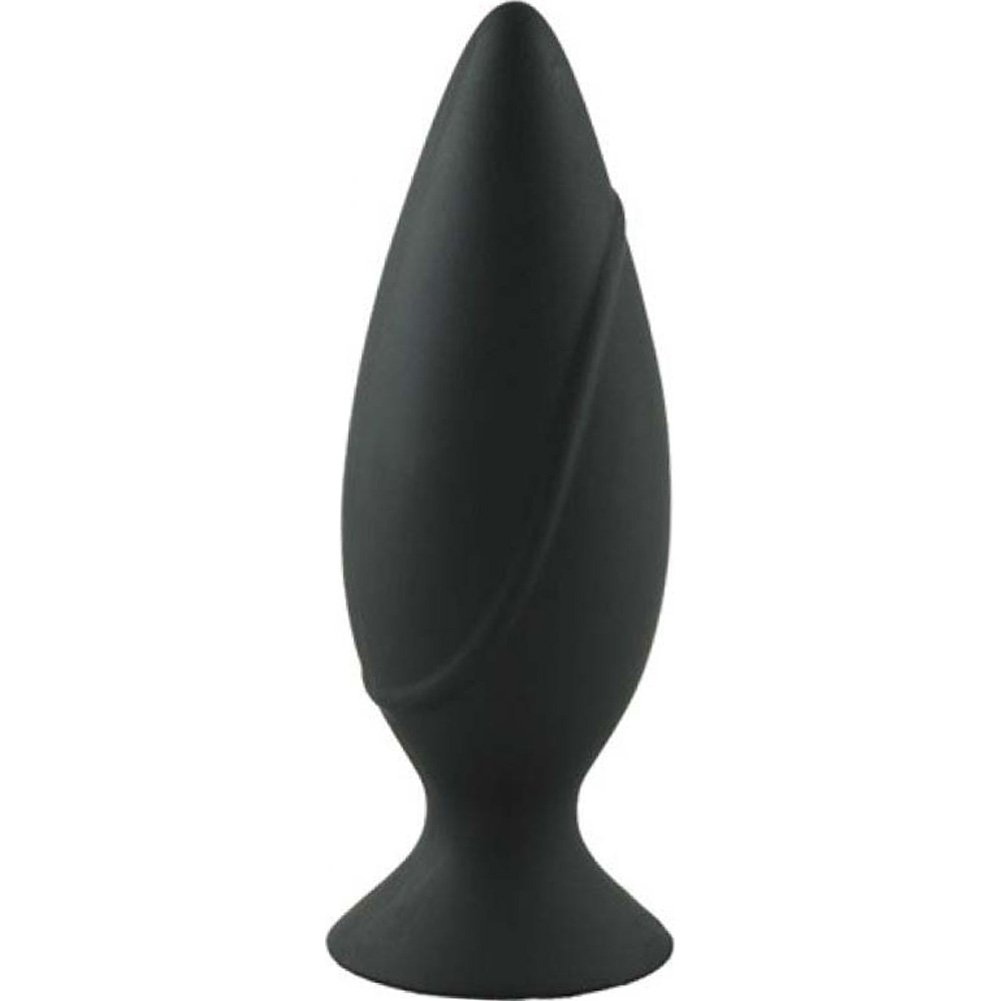 MALESATION Silicone Butt Plug with Suction Cup, Small, Black