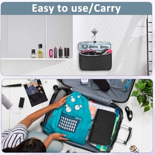 Image of MAYCREATE Airwrap Travel Case for Dyson Airwrap & Shark FlexStyle, Travel Portable Storage Bag with Hanging Hook and Multi-Pockets for Hair Curler and Accessories