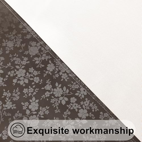 Image of Smiry Waterproof Heavy Duty Vinyl Fitted Tablecloth for 57 inch-68 inch Round Table