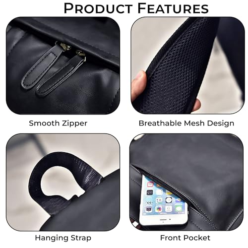 Image of Kraptick Multi-functional Backpack-Waterproof Laptop Backpack, Office Bag with PU Leather Design, Professional Bag for Laptops and Work, Durable and Stylish Bags for Travel