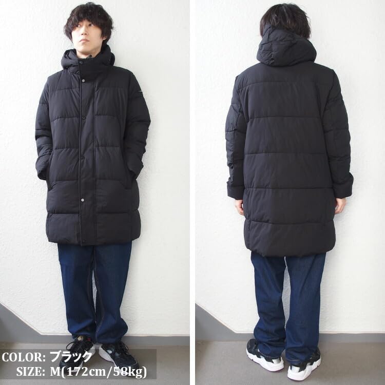 [カルバン クライン] 中綿ジャケット ロング丈 コート ロング フード [CM255696] L BLACK [並行輸入品]