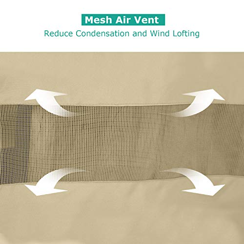 Sunpatio Outdoor Patio Loveseat Cover, Heavy Duty Waterproof 2-Seater Deep Seat Sofa Cover, Patio Furniture Cover With Sealed Seam, All Weather Protection, 54''L X 40''W X 32''H, Beige #TOP4