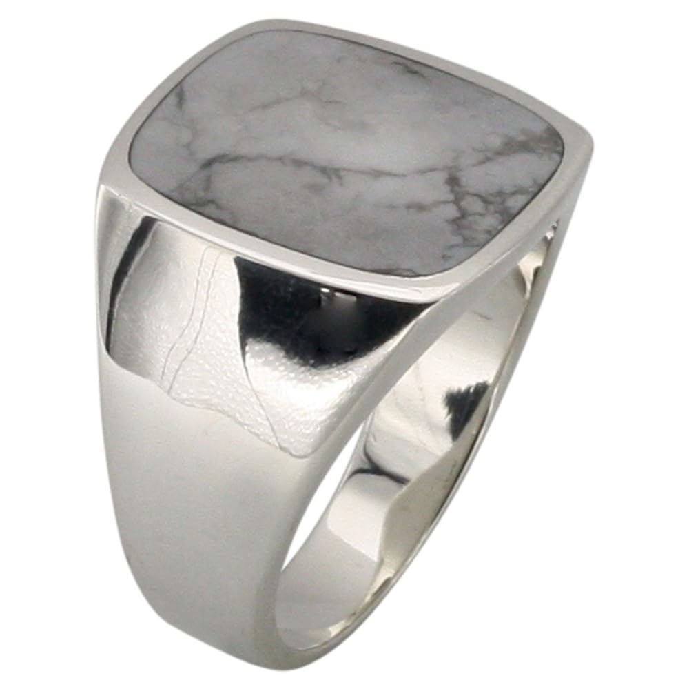 Massiver Siegelring aus 925er Silber mit besonderem Howlith