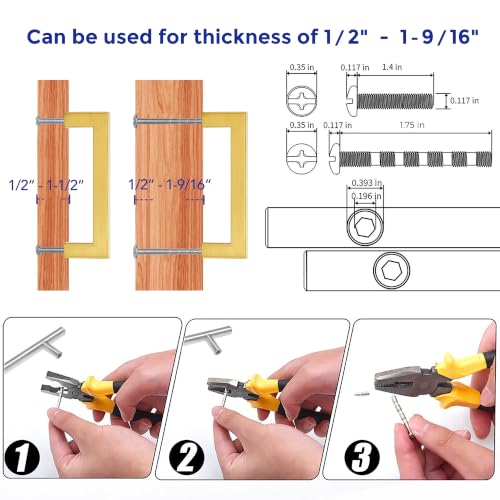 Image of Ravinte 30 Pack Kitchen Gold Cabinet Handles 4 Inch Hole Center Stainless Steel Square Cabinet Pulls for Dresser Drawer Cupboard Handles with Screwdriver