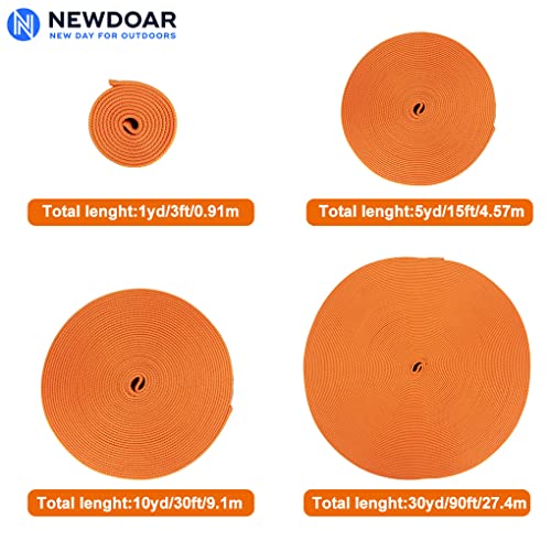 Newdoar 1 Inch Nylon Tubular Webbing Tube/Tubular Climbing Webbing - Heavy Duty Strap For Rescue, Climbing, Harnesses, Rock Work, & Firefighting(Orange,10Yard) #TOP6