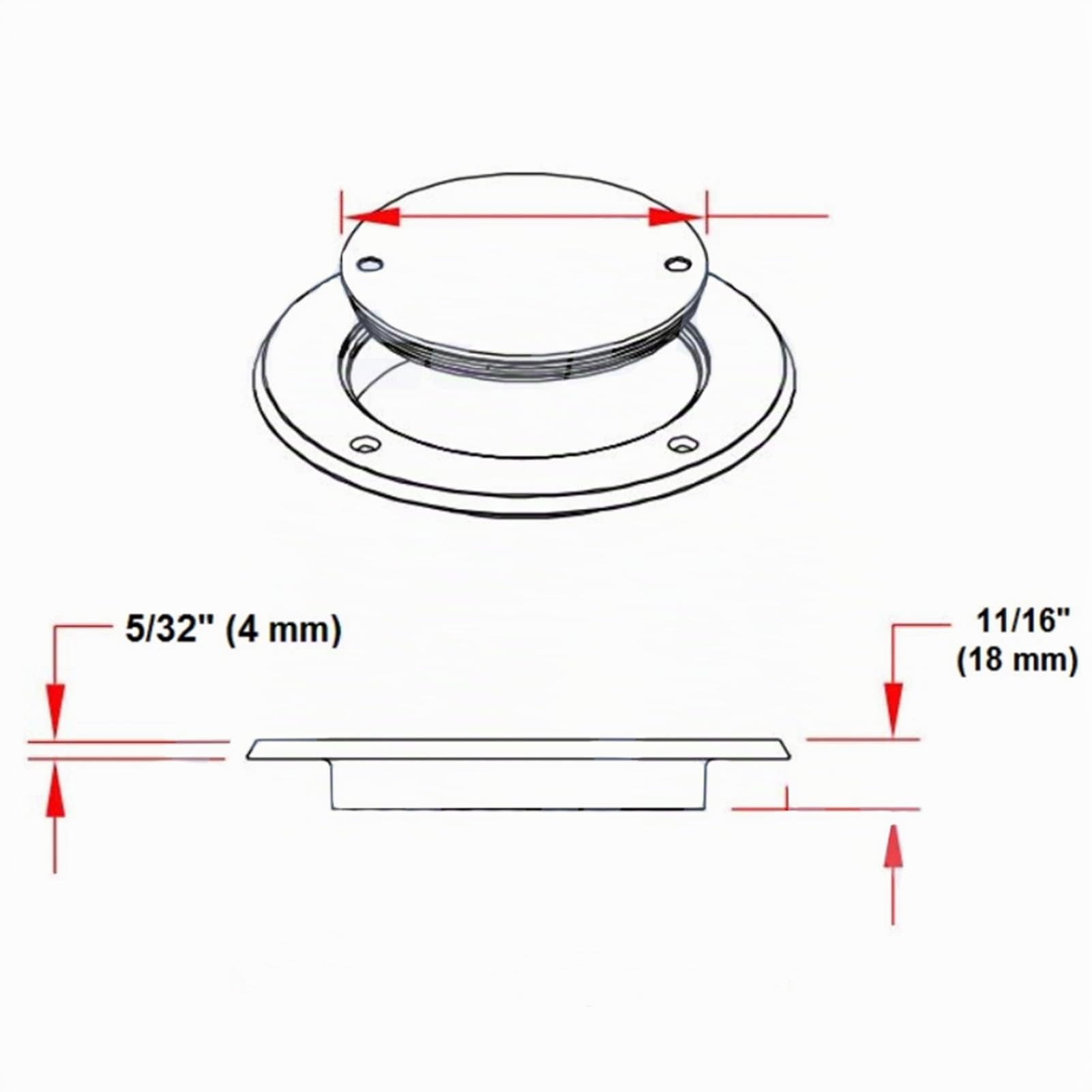 Plaque de Pont KIMISS, Trappe D'inspection en Acier Inoxydable de Couvercle de Trappe de Pont en Acier Inoxydable de 4 Pouces avec Clé pour Accessoire de Quincaillerie Marine de Yacht