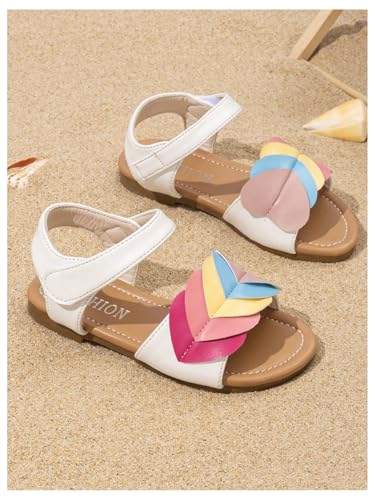 GORGLITTER Girl's Dressy Flat Sandals Colorful Applique Open Toe Ankle Strap Cute Vacation 2025 Slides Shoes2