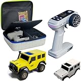 LDARC 1:43 Scale Mini RC Crawler RTR RC Rock Truck 4x4 with Organizer Bag（Lemon Yellow）