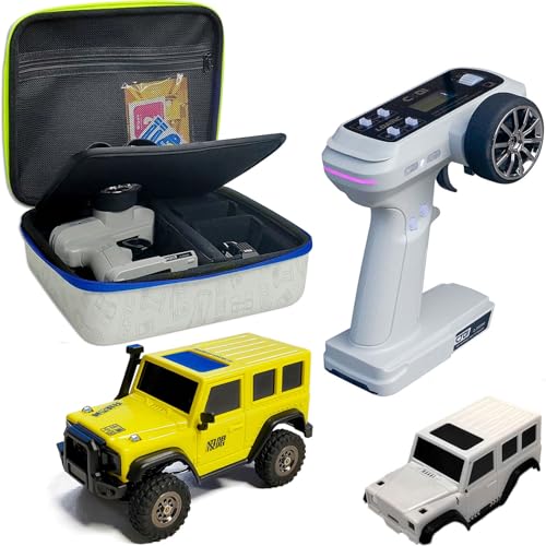 LDARC 1:43 Scale Mini RC Crawler RTR RC Rock Truck 4x4 with Organizer Bag（Lemon Yellow）