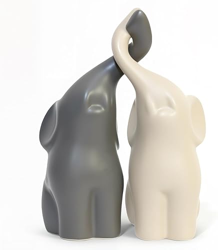 Elephant Statue Couple Ornament Elefante Ring Holder Table Top Shelf Bookends Love Aesthetic Sculptures Decoraciones para Sala Animal Figurines Home