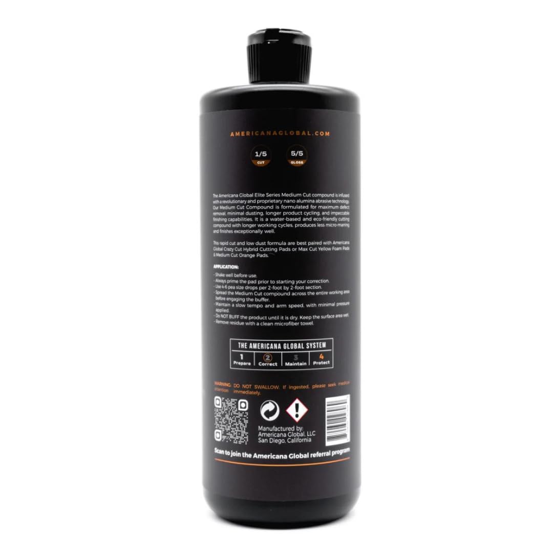 Elite Series Medium Cut Compound, 32 oz - Paint Correction for Scratches, Swirl Marks, Paint Imperfections