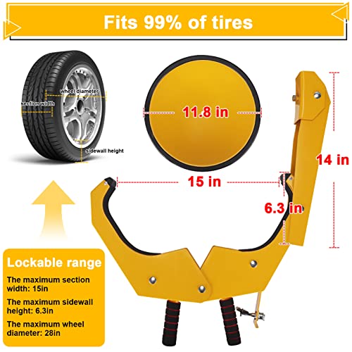 Turnart Wheel Lock Clamp Adjustable Anti-Theft Lock Reinforced Tire Lock Clamp Boot Tire Claw For Parking Car Truck Rv #TOP4