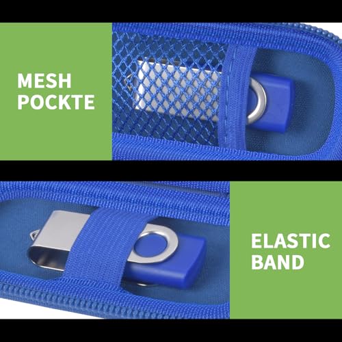 Image of USB Flash Drive Case, SD Card /Thumb Drive /Memory Cards Holder, Bag Only | SDXC /SDHC Storage, Electronic Accessories Organizer for SanDisk / for Samsung, for Students /IT /Office /School /Travel, Blue