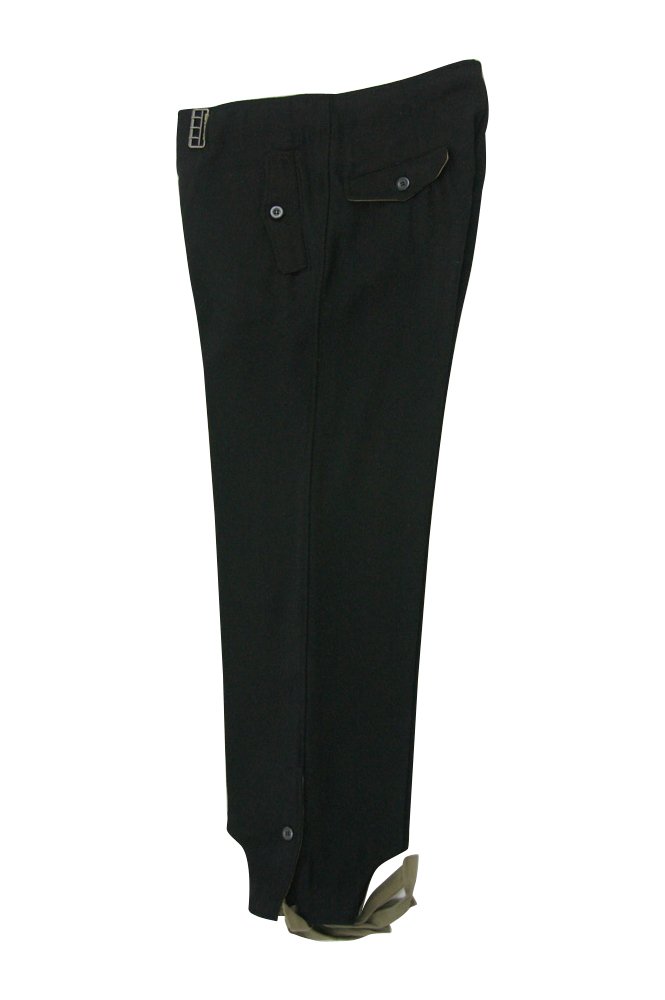 Militaryharbor Men's Black Ww2 Wwii German Heer Panzer Wool Trousers-3Xl