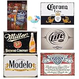 QKLGXLOBAL 6pc Beer Sign Set