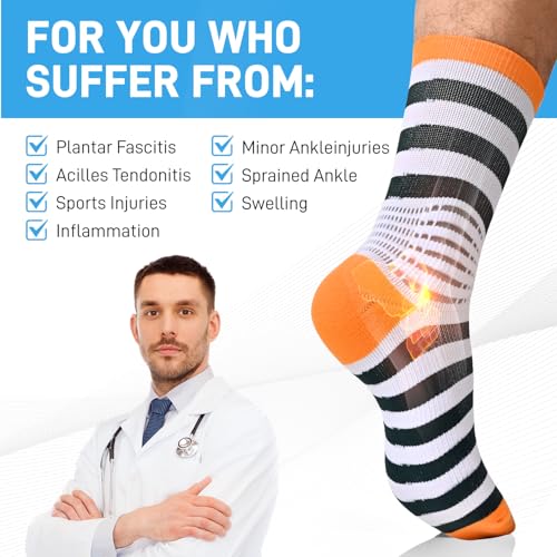 Image of IRAMY Compression Ankle Support Socks Women - Wicking, Cushioned Athletic, Plantar Fasciitis Relief 2 /3 /6 Pairs