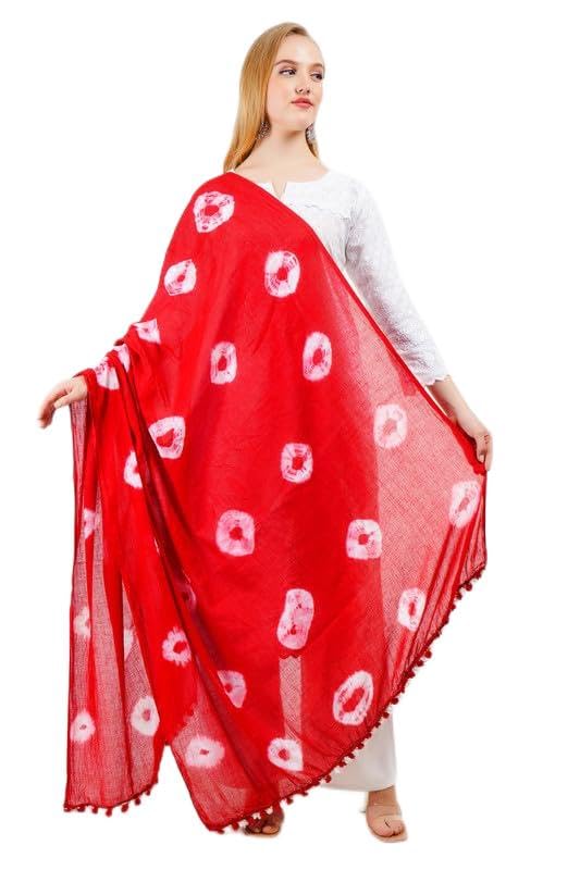 Pure Cotton Dupatta Bandhani Long Stole Veil Hijab Scarf Traditional Wedding Party Wear Wrap Chunni