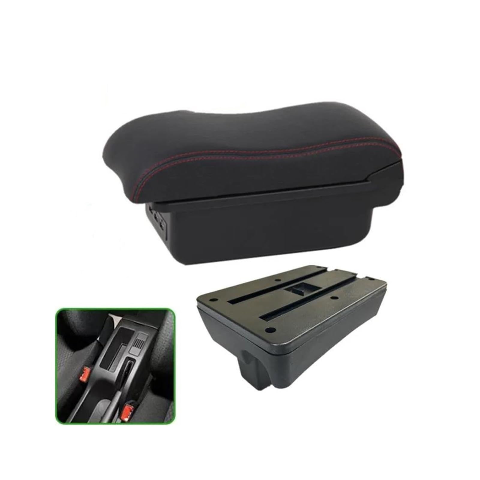 RESPUNEKBAH For Peugeot 307 For Peugeot 307 CC 10-22 Convertible Storage Box Interior Car Accessories Armrest Box Car Armrest(B1 red line 3USB)