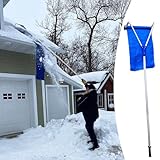 Schneeschieber Dach Schneeschaber für Schrägdächer mit Rädern und Gleitschiene Teleskop-Schneeräumgerät (1,9–6,5 m) Schneeharke mit Aluminiumstange für Hausdächer