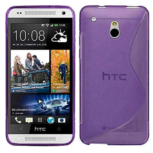 annaPrime Etui Coque Housse pour HTC One Mini M4, Coque Silicone Gel Motif S au Dos Couleur Violet