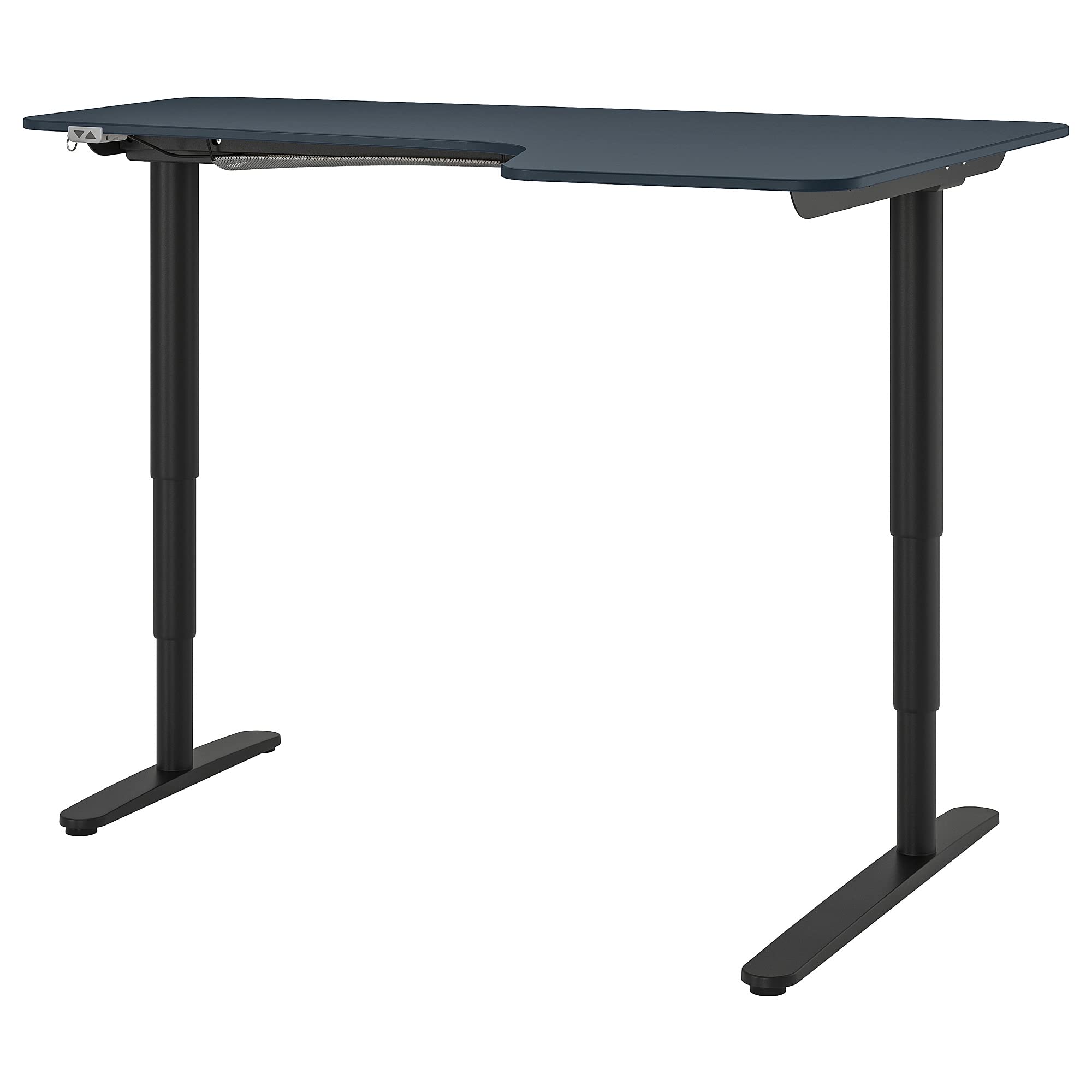Ikea BEKANT Right Sit/Stand Corner Desk 160 x 110 cm Linoleum Blue