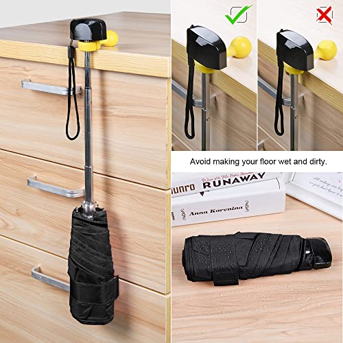 Vicloon Mini Ombrello Portatile Pieghevole, Leggero Compatto Antivento Per Viaggio Con Piatto Manico, Pioggia E Uv Protezione Upf>50+(Nero) - 7
