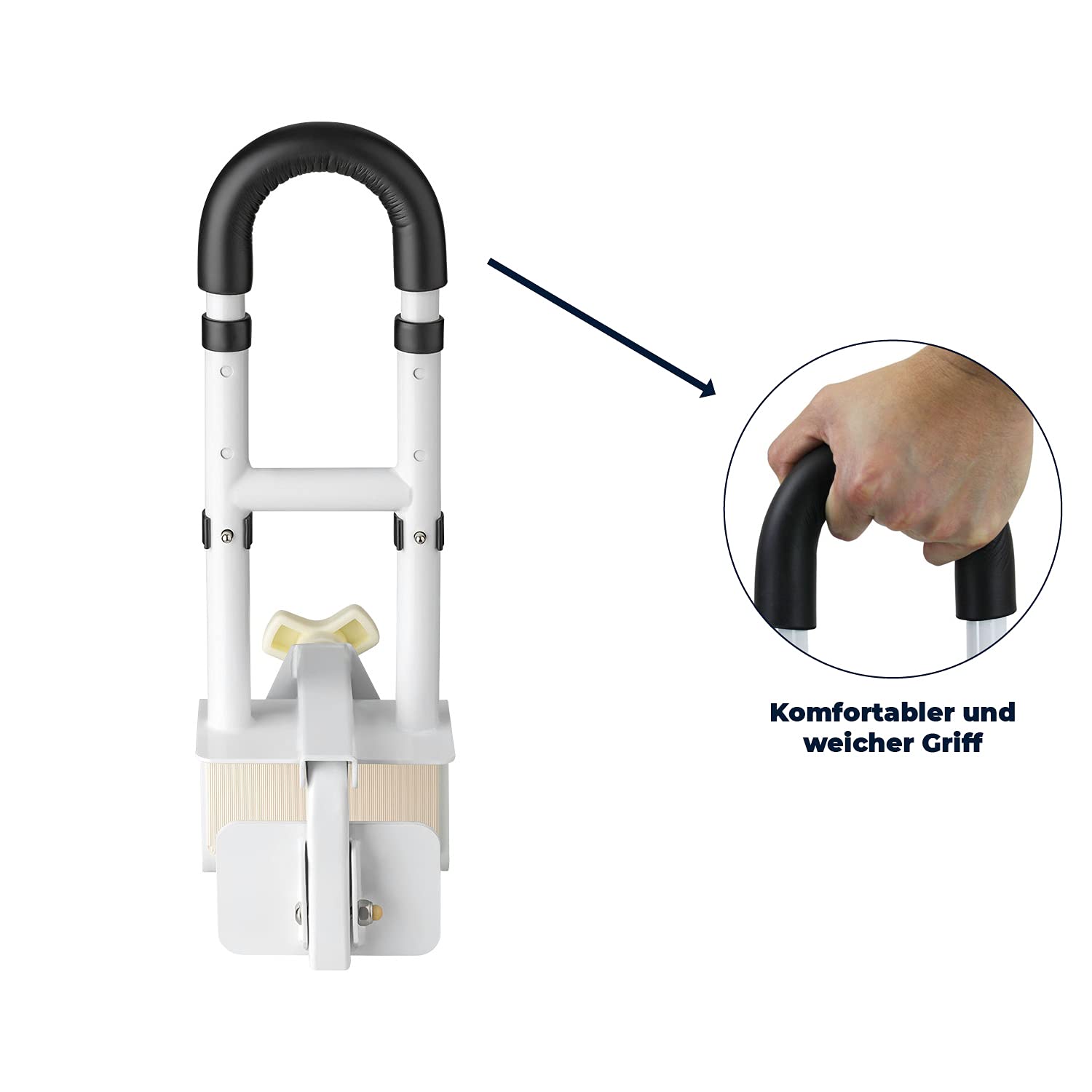 flexilife Premium Aluminium Badewannen-Einstiegshilfe, bis 130 kg belastbar, individuell anpassbar, weiß