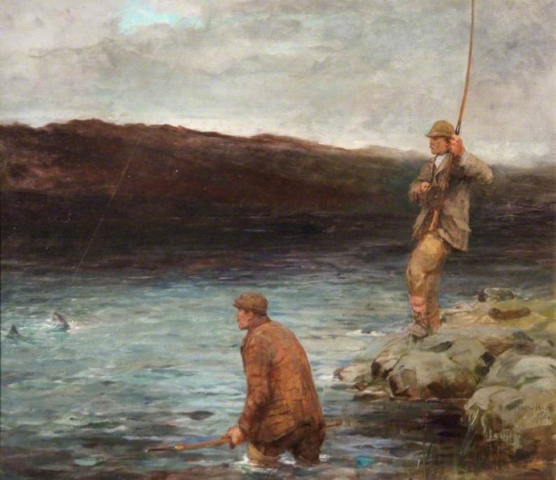 Toile Edward Matthew Hale Pêcheurs de saumon impression d'art d'exception 60x90cm