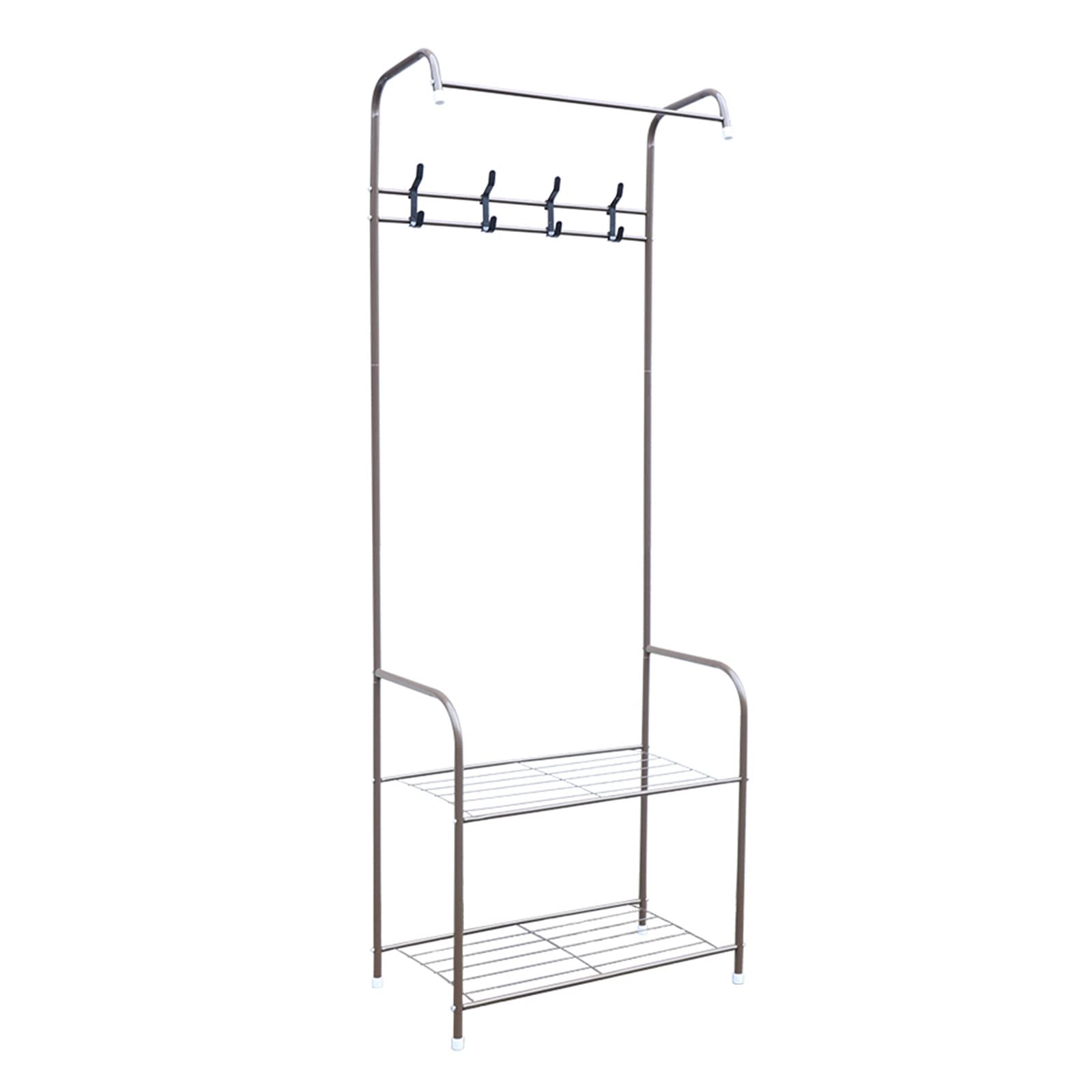 coat stand Coat rack 165 cm metal clothes rack with hooks coat rack with shoe rack 2 shelves