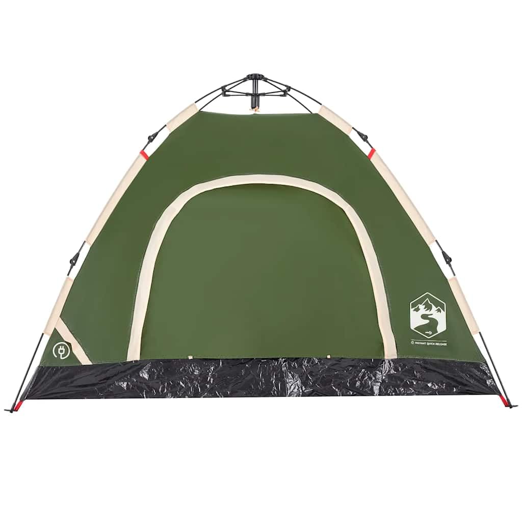 Tenda da campeggio per persone verde a cupola con sistema di sgancio rapido, tenda pop-up impermeabile, tenda da trekking ultraleggera con zanzariera, antivento, per campeggio, festival ed