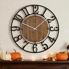 Tempospark Large Wall Clocks, 16 Black Decorative Wall Clock for Living Room by Battery Operated
