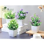 Der Rose 4 Pack Small Fake Plants Mini Artificial Faux Plants with Flowers for Home Room Farmhouse Bathroom Decor Indoor - Image 4