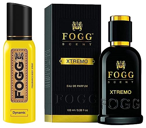 Image of Fogg Xtremo Scent, Eau De Parfum, Men's Perfume, Long-lasting Fresh & Soothing Fragrance, 100ml & FOGG Fantastic Dynamic 150ml