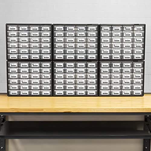 Akro-Mils 24 Drawer 10124, Plastic Parts Storage Hardware and Craft Cabinet, (20-Inch W x 6-Inch D x 16-Inch H), Black (1-Pack)
