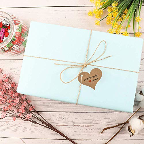 Handmade With Love Mini Gift Paper Tags, 200 Pcs Heart-Shaped Brown Gift Labels With 99 Ft Natural Jute Twin, Kindness For Gift Wrap, Wedding Favors By Hubhnb #TOP3